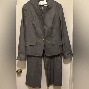 Talbots grey suit. Jacket sz 10/ pants sz 12p. Never worn